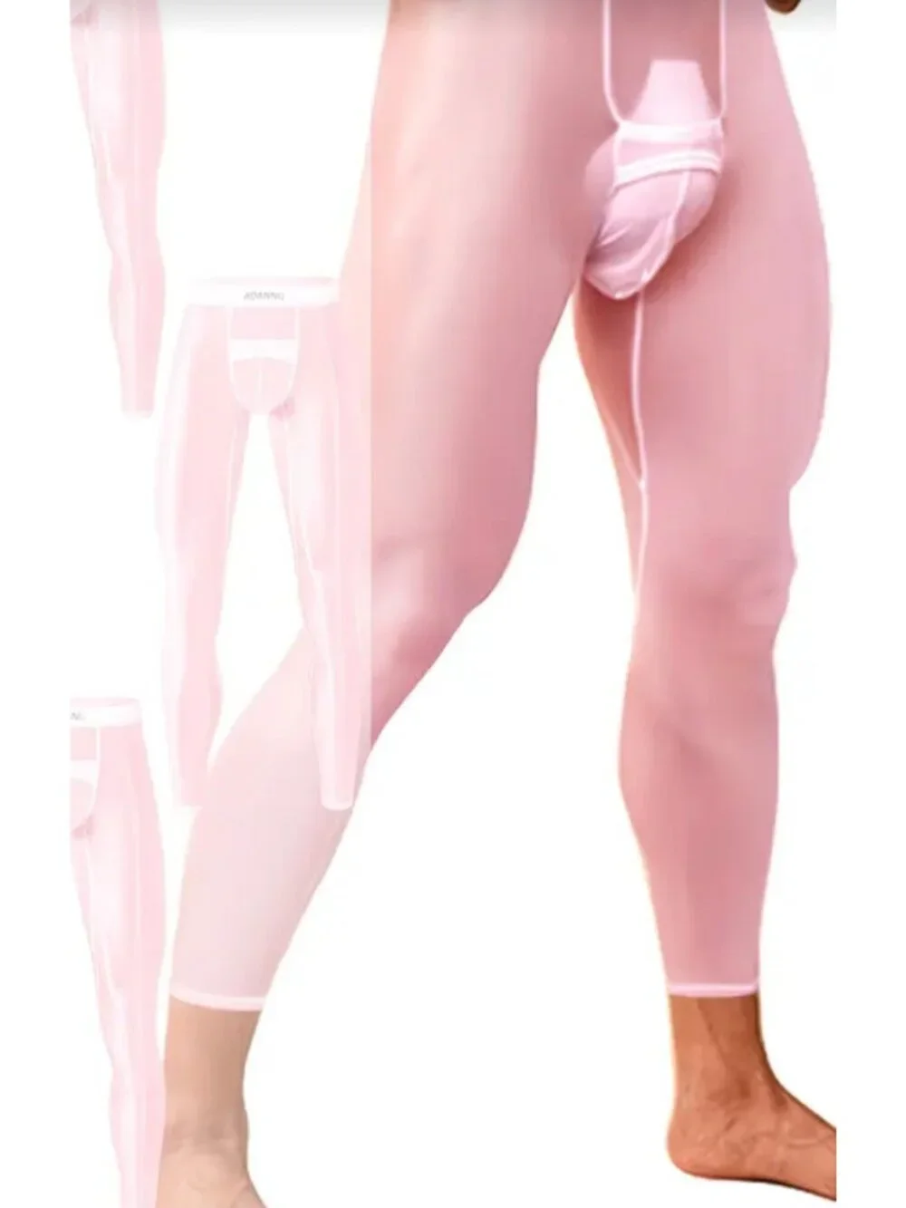 Adannu Mens Sheer Pink Tights*Open Pouch & Stretchy Waistband*Gay*Cosplay*XL*NIP